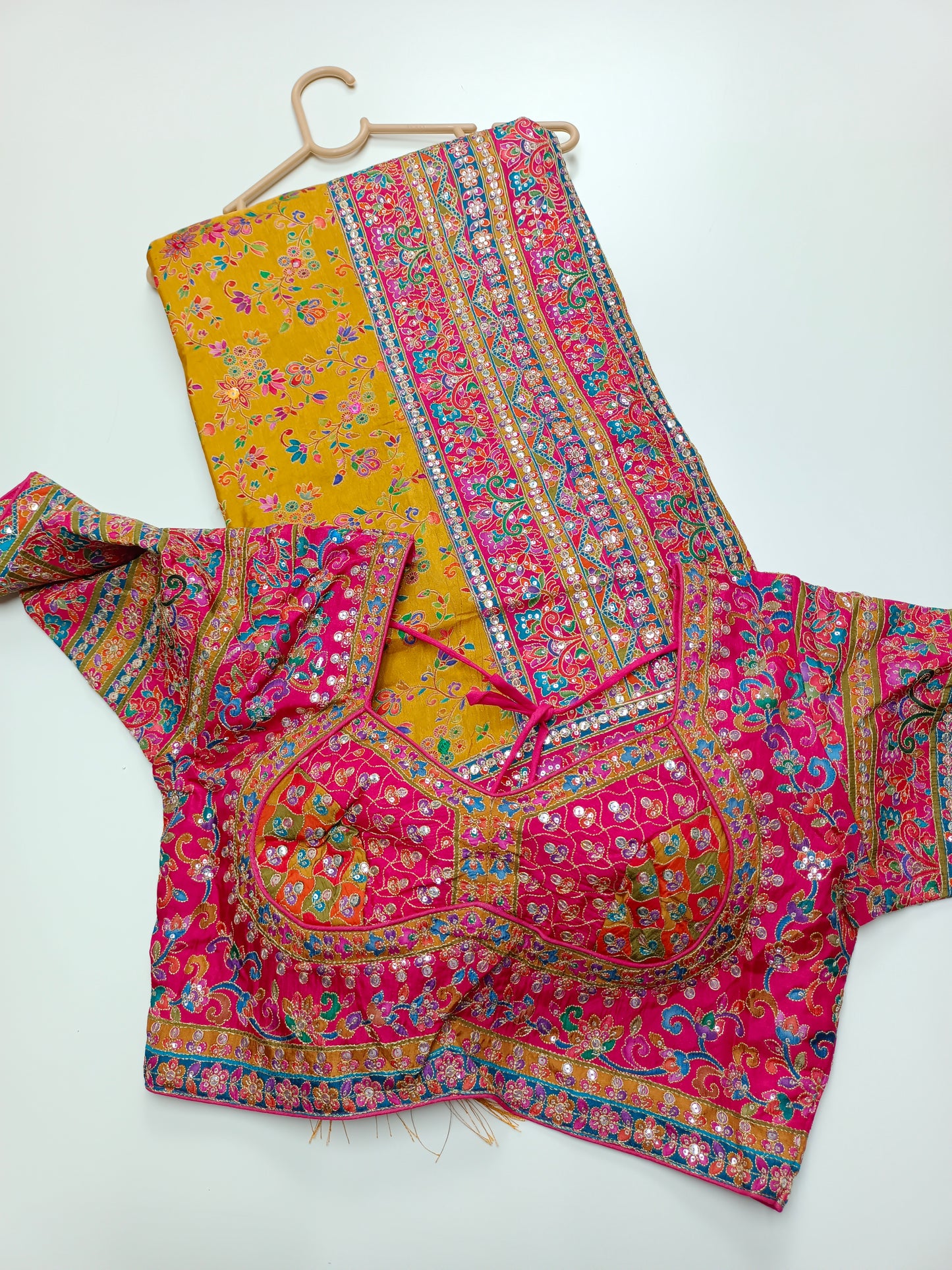 FANCY RAJWADI SAREE WITH READY BLOUSE