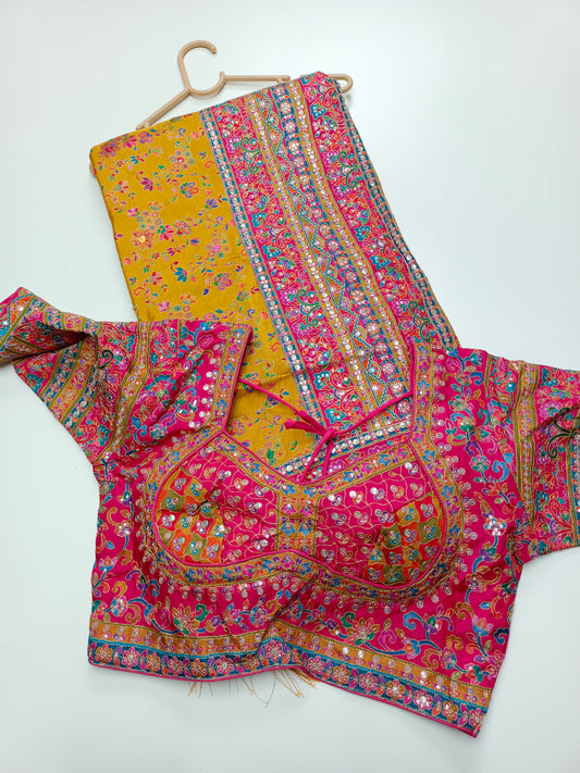 FANCY RAJWADI SAREE WITH READY BLOUSE