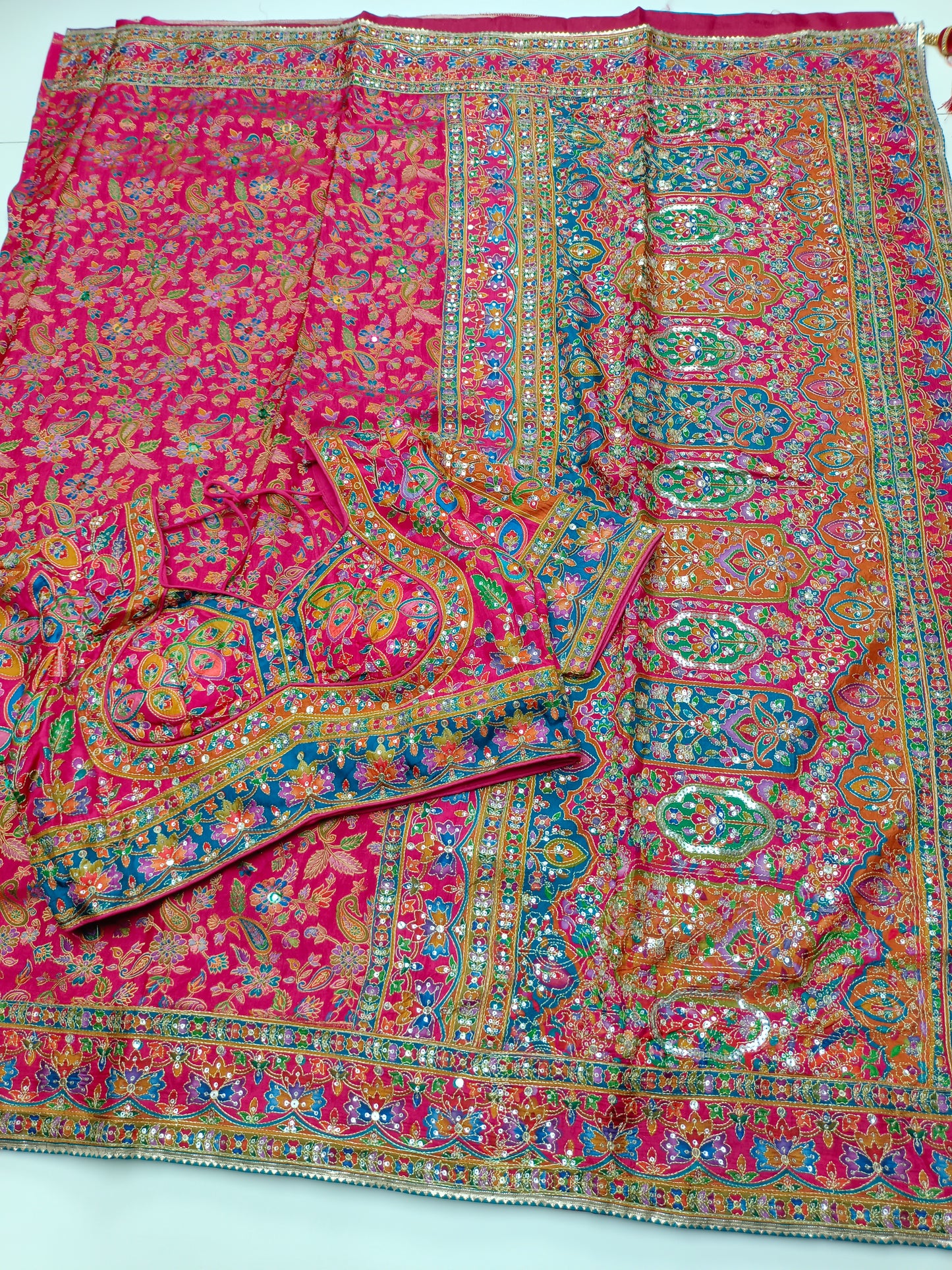 FANCY RAJWADI SAREE WITH READY BLOUSE