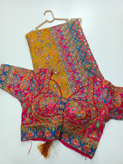 FANCY RAJWADI SAREE WITH READY BLOUSE