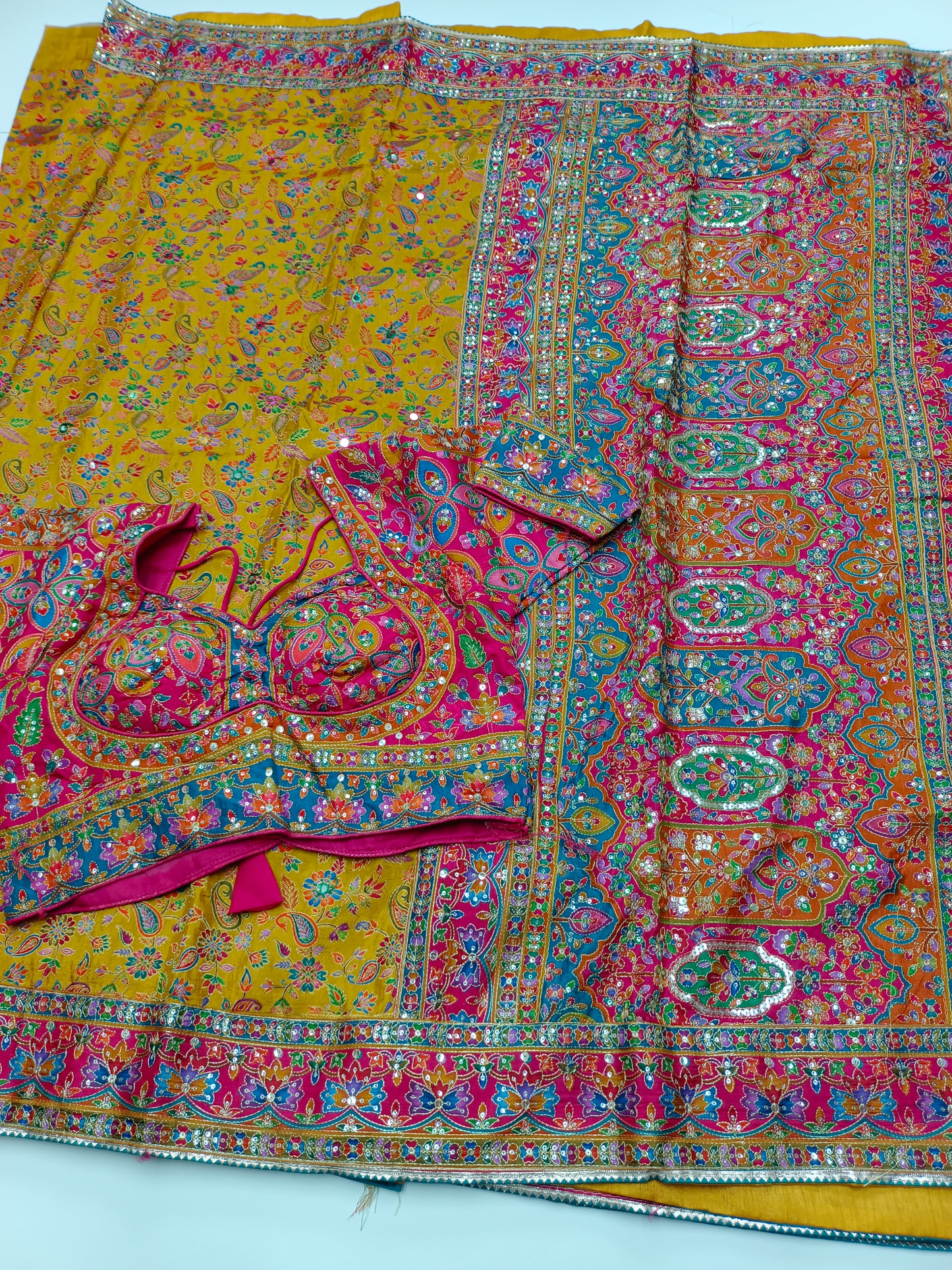 FANCY RAJWADI SAREE WITH READY BLOUSE