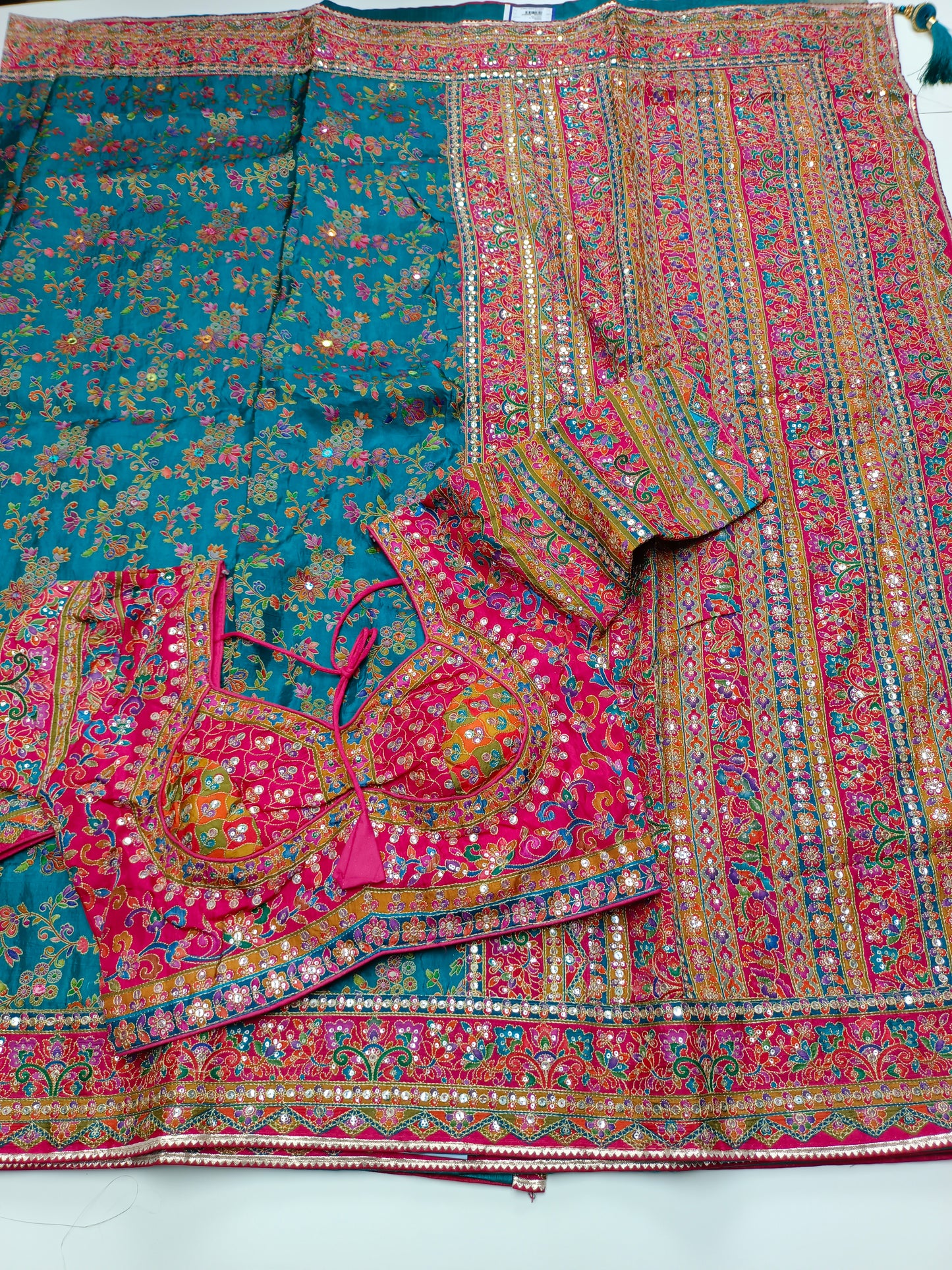 FANCY RAJWADI SAREE WITH READY BLOUSE