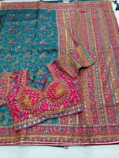 FANCY RAJWADI SAREE WITH READY BLOUSE