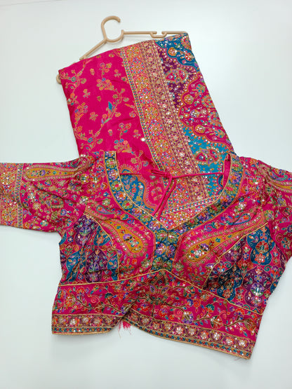 FANCY RAJWADI SAREE WITH READY BLOUSE