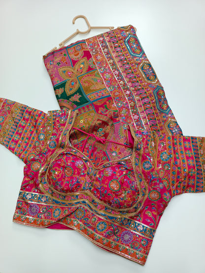 FANCY RAJWADI SAREE WITH READY BLOUSE