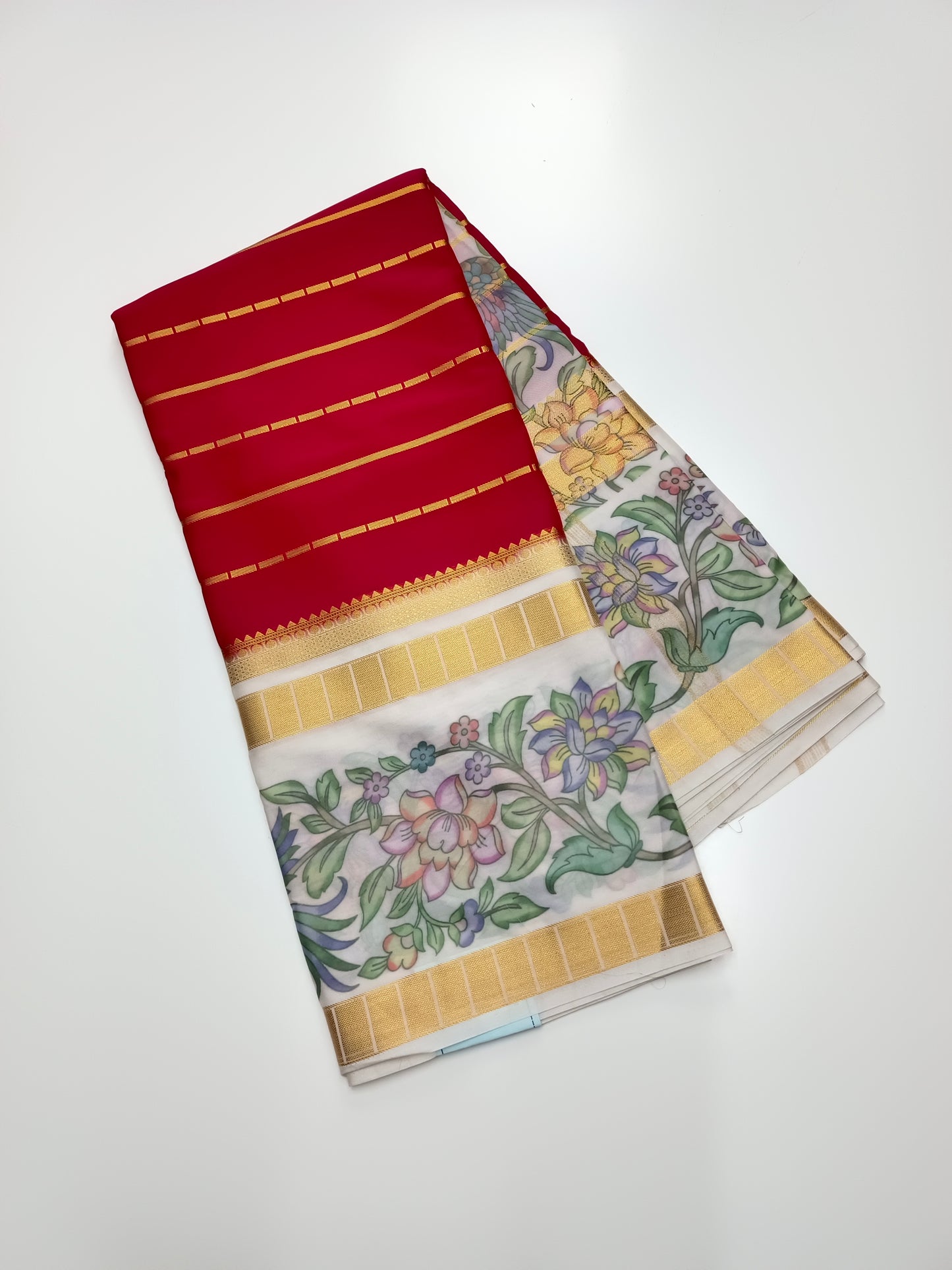 2D FANCY PRINTED ART CREPE  SAREE