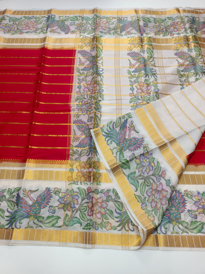 2D FANCY PRINTED ART CREPE  SAREE