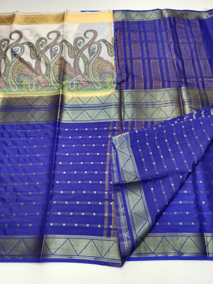 2D FANCY PRINTED ART CREPE  SAREE