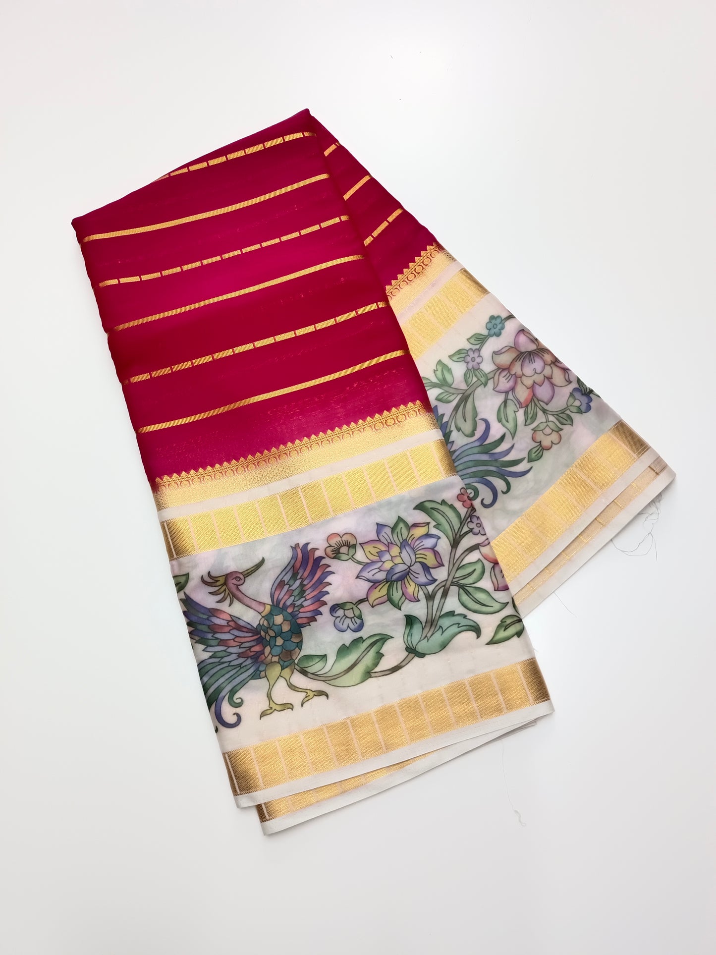 FANCY PRINTED ART CREPE  SAREE