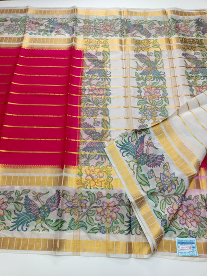 FANCY PRINTED ART CREPE  SAREE