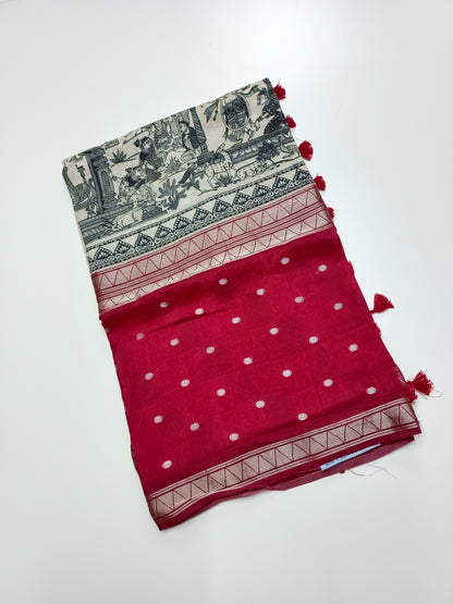 2D FANCY KALAMKARI  SAREE