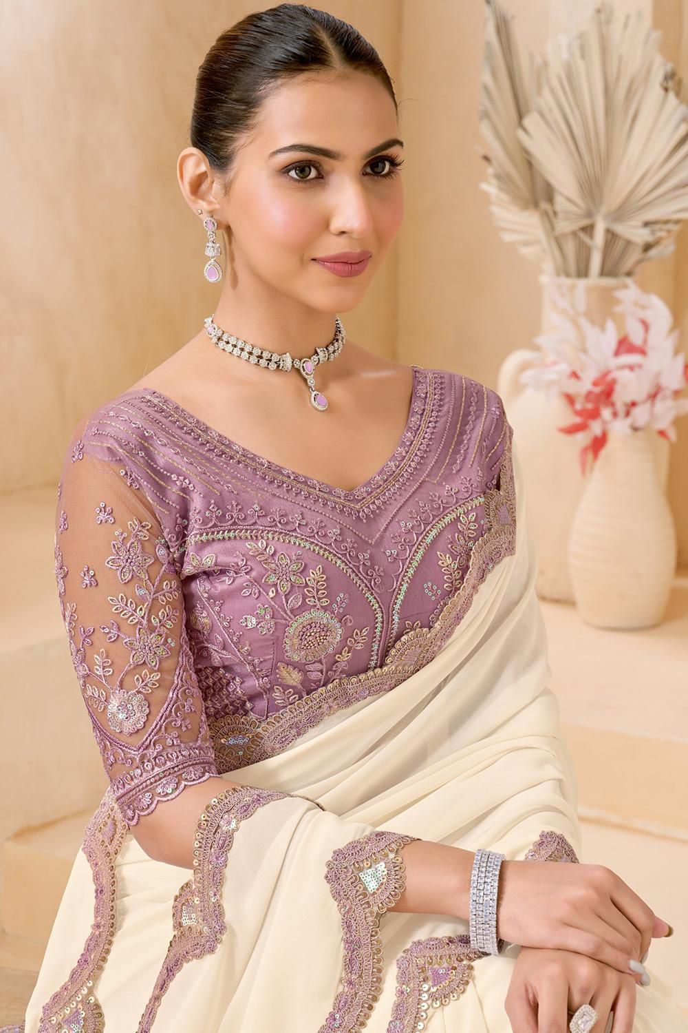 FANCY WORK SAREE