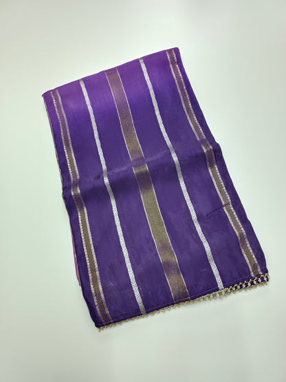 2D ORGANZA CREPE  SILK SAREE