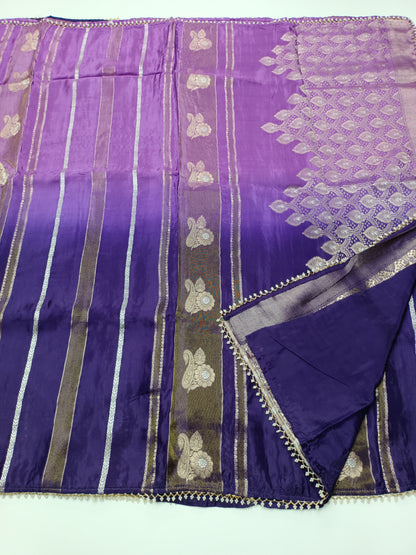 2D ORGANZA CREPE  SILK SAREE