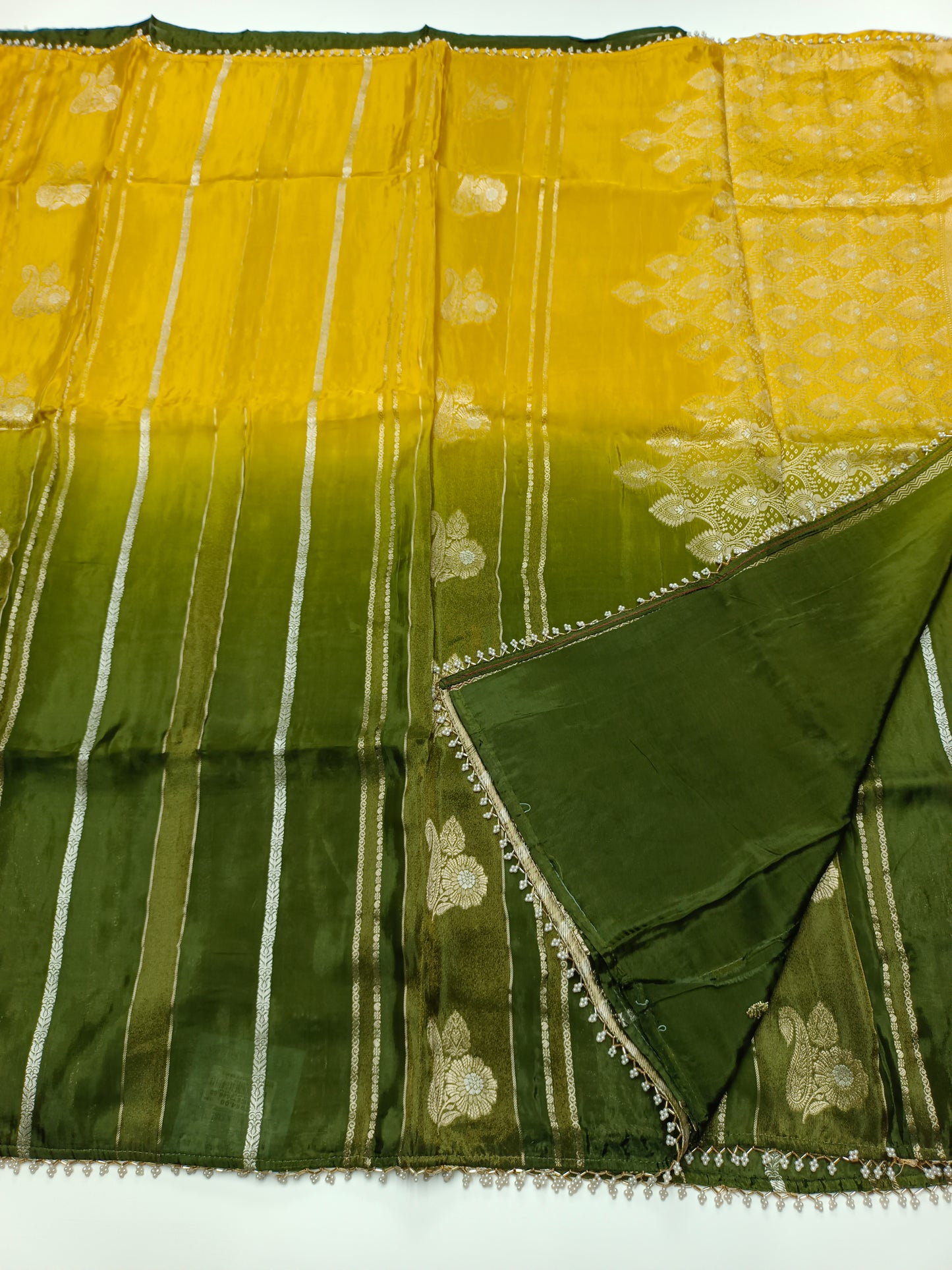 2D ORGANZA CREPE  SILK SAREE