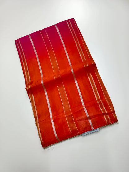 2D ORGANZA CREPE  SILK SAREE