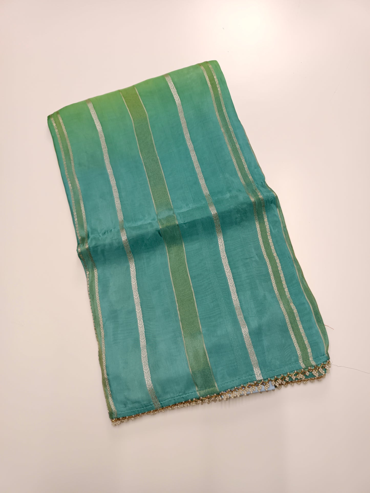 2D ORGANZA CREPE  SILK SAREE