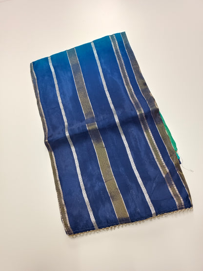 2D ORGANZA CREPE  SILK SAREE