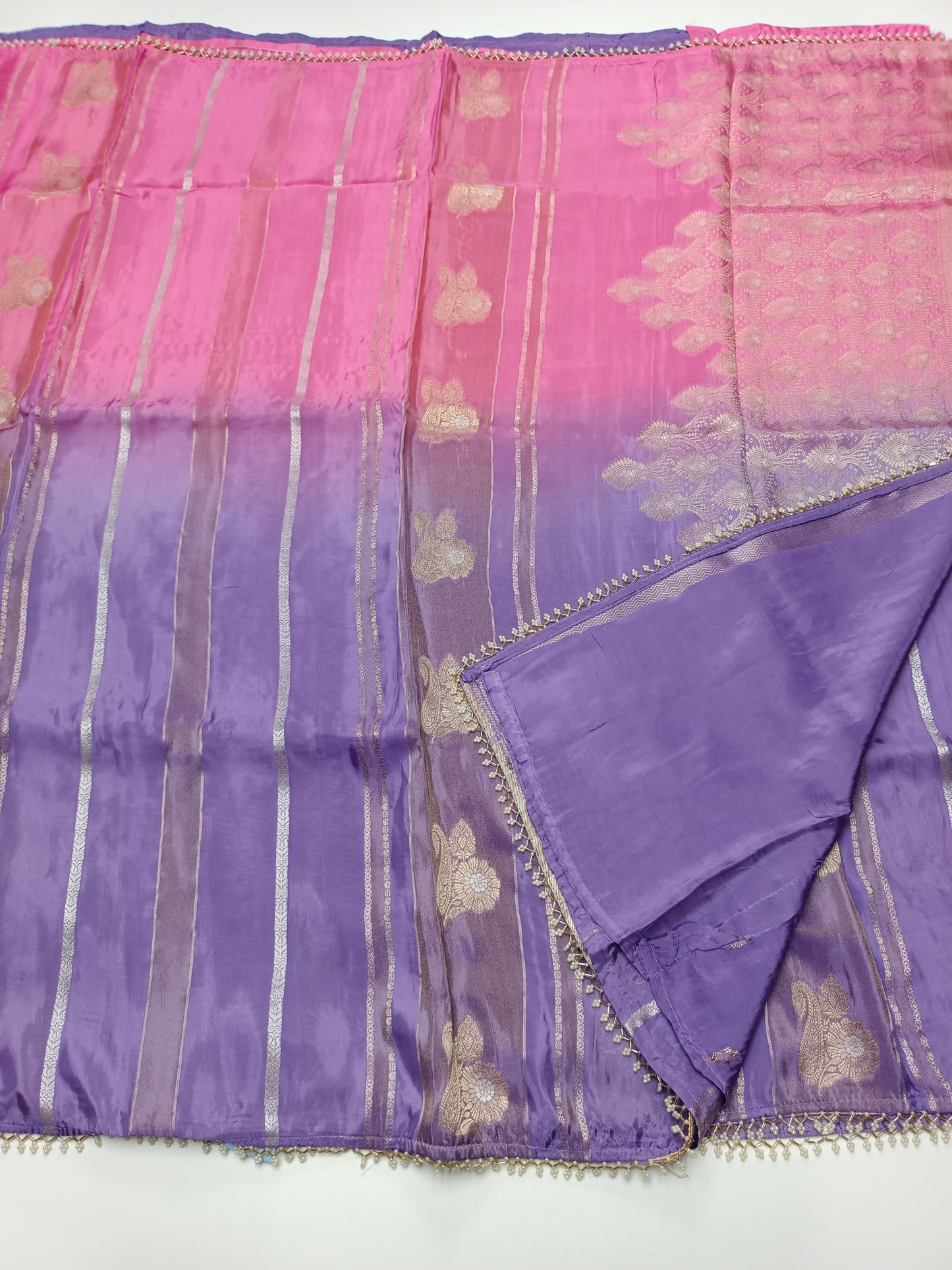 2D ORGANZA CREPE  SILK SAREE