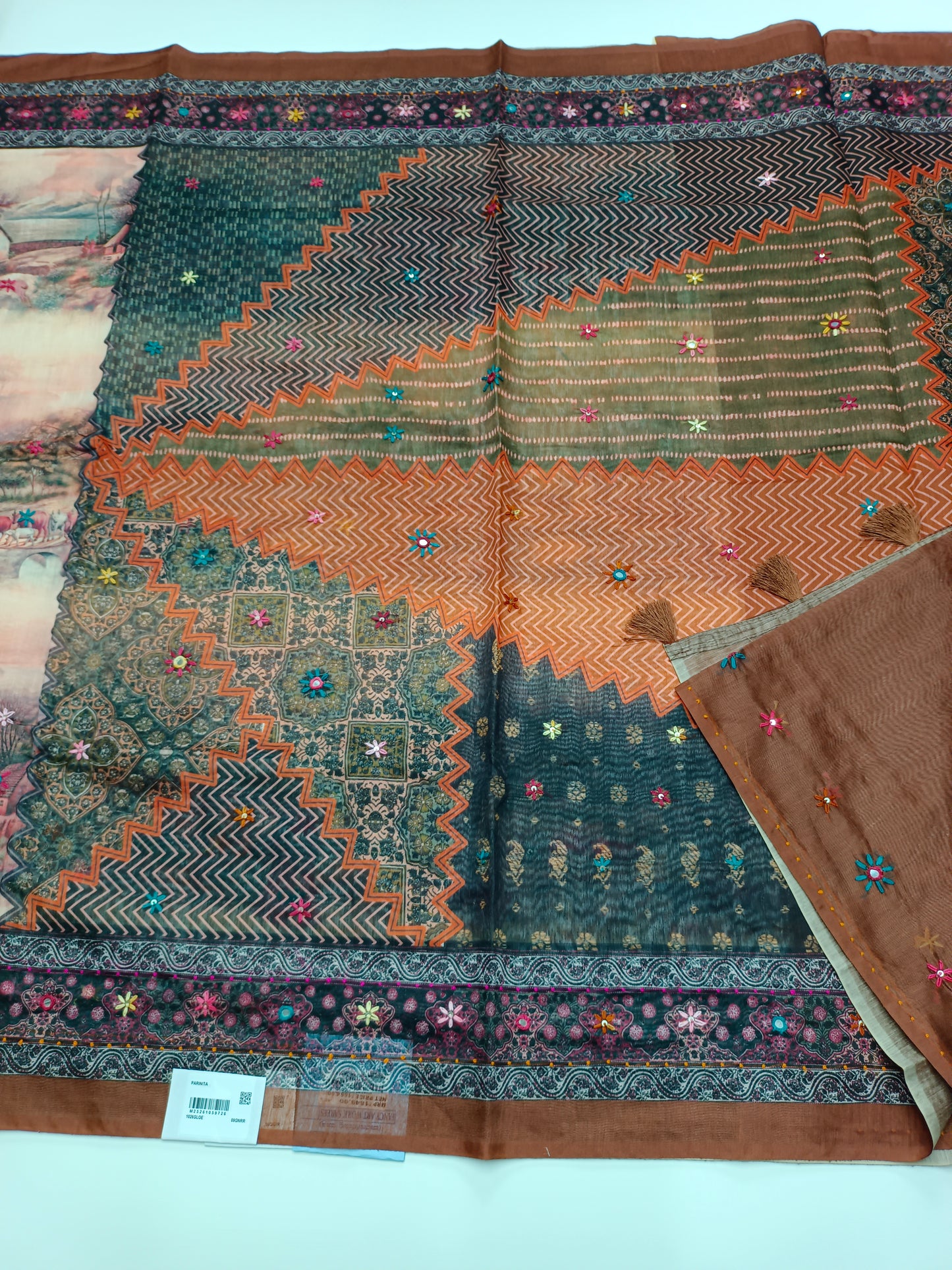 FANCY DIGITAL MIROR WORK SAREE