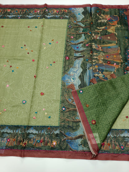 FANCY DIGITAL MIROR WORK SAREE