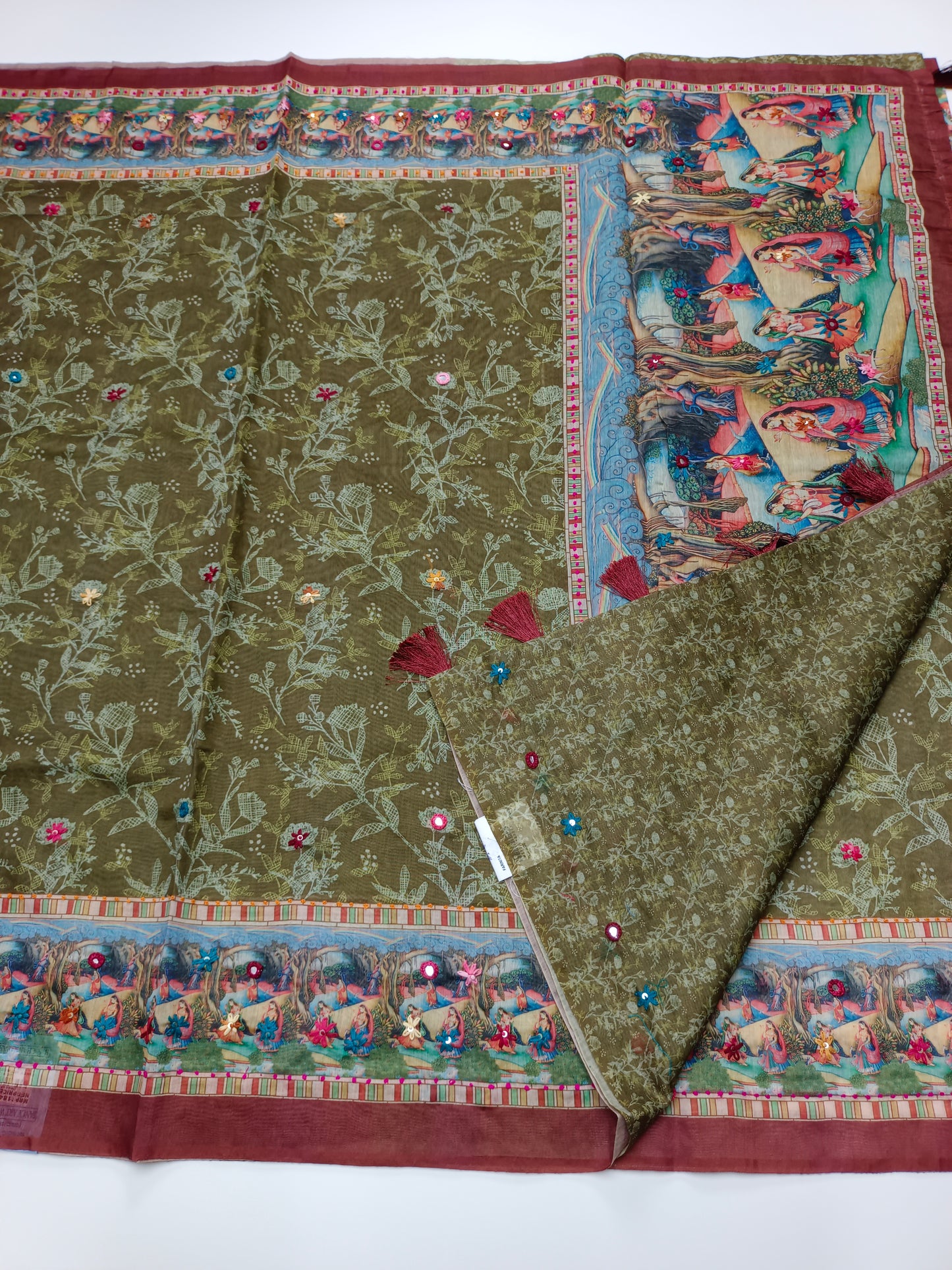 FANCY DIGITAL MIROR WORK SAREE