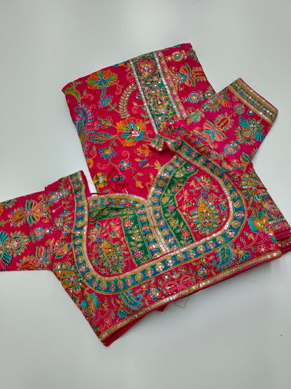 FANCY RAJWADI SAREE WITH READY BLOUSE