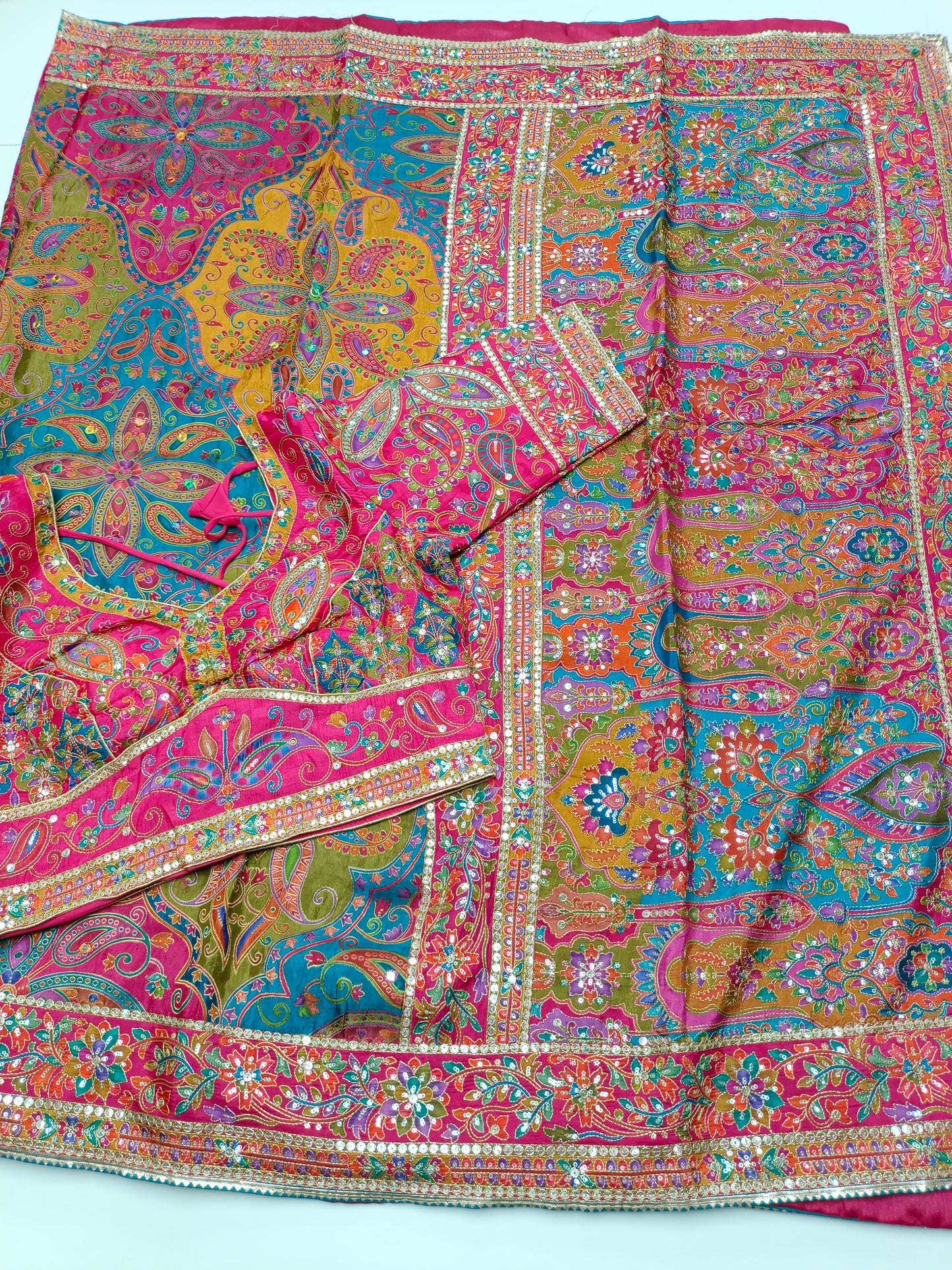 FANCY RAJWADI SAREE WITH READY BLOUSE