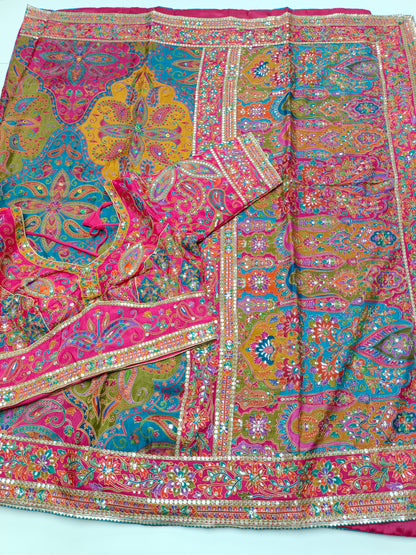 FANCY RAJWADI SAREE WITH READY BLOUSE