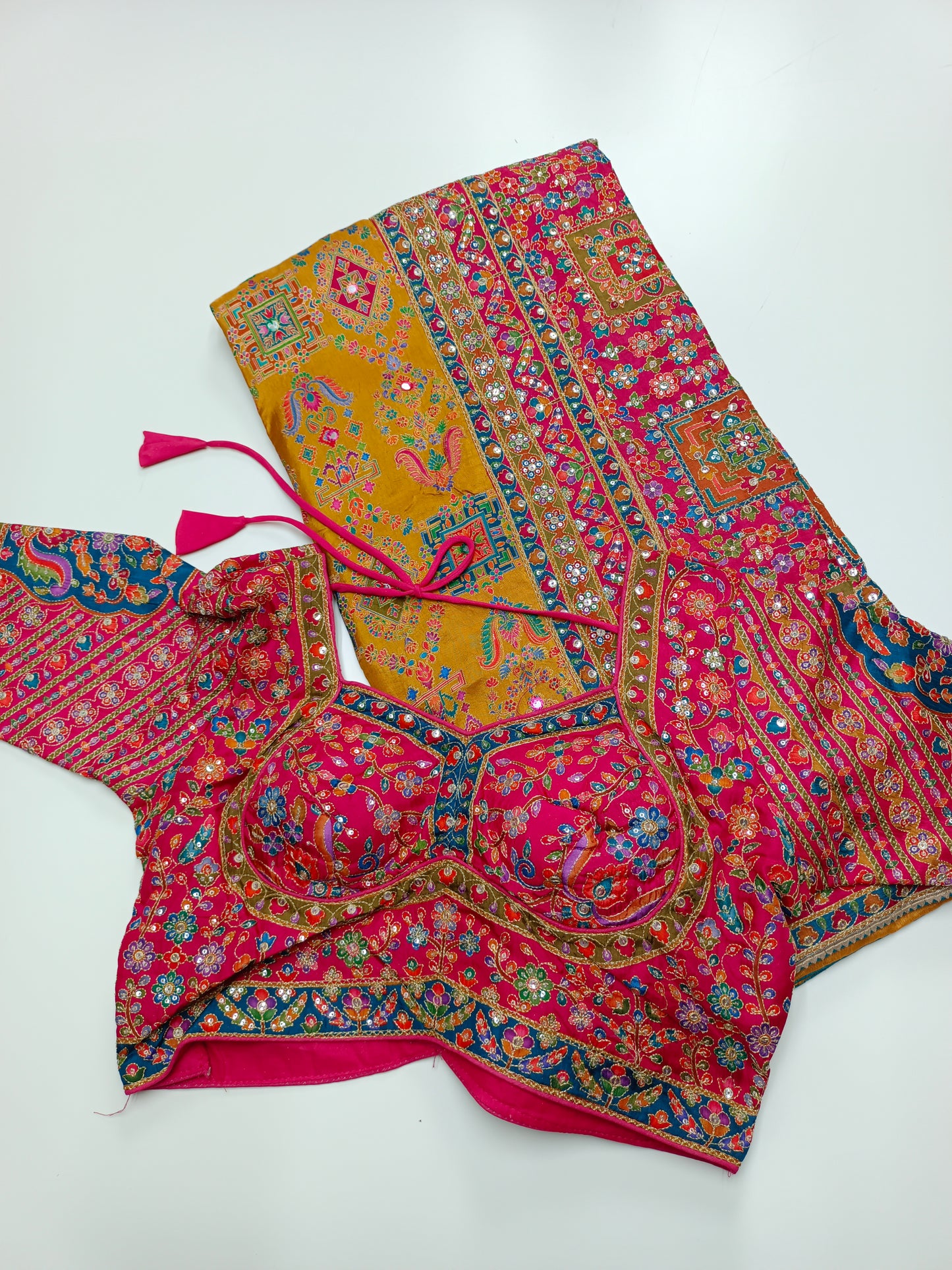 FANCY RAJWADI SAREE WITH READY BLOUSE