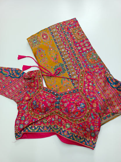 FANCY RAJWADI SAREE WITH READY BLOUSE