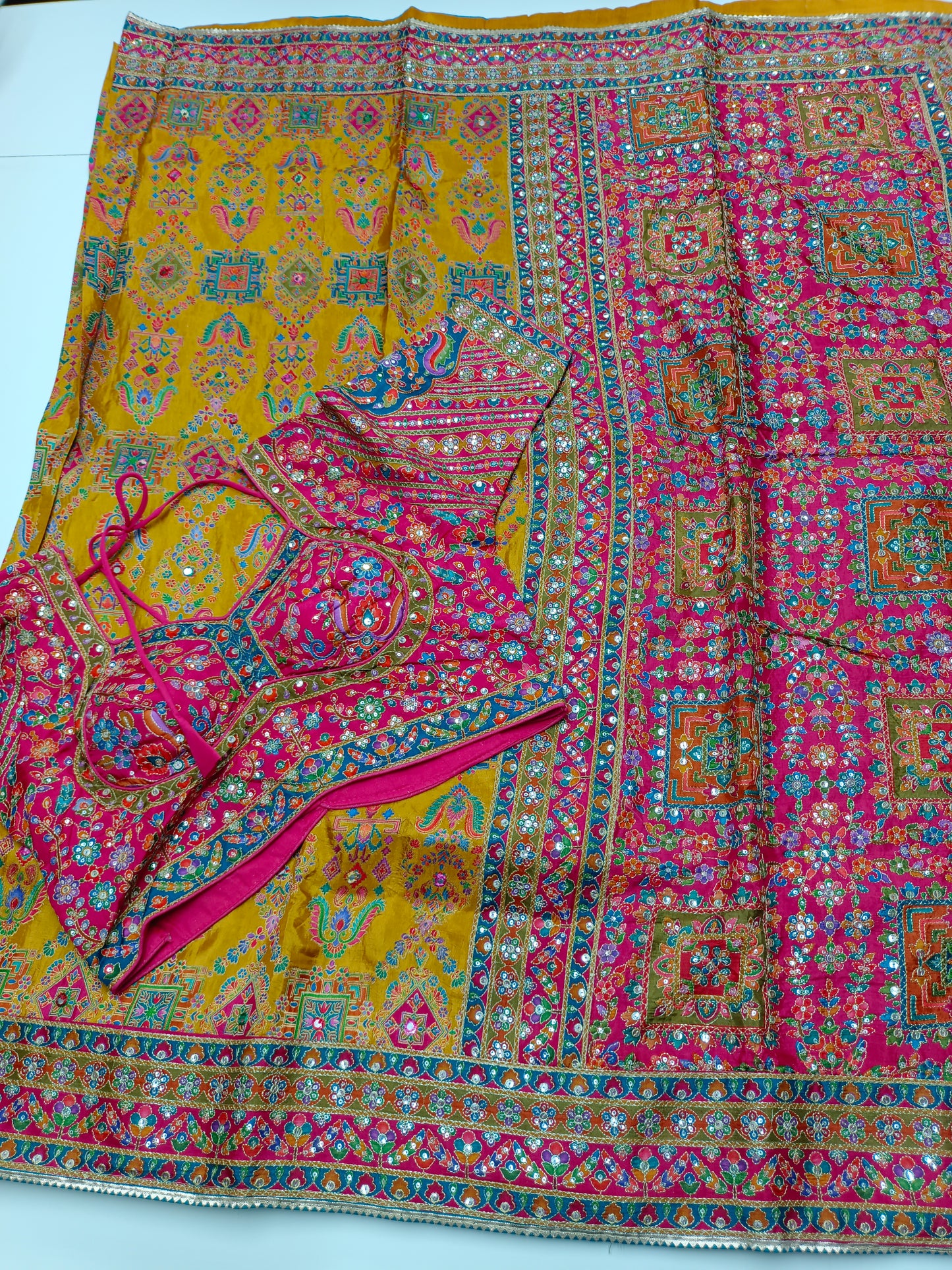 FANCY RAJWADI SAREE WITH READY BLOUSE