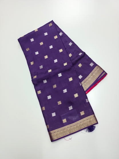 FANCY SEMI KSIC CREPE SAREE