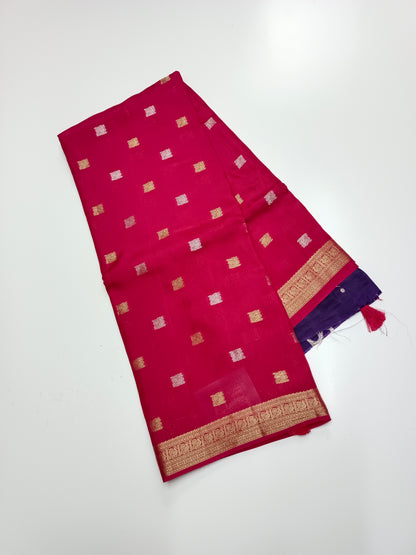 FANCY SEMI KSIC CREPE SAREE
