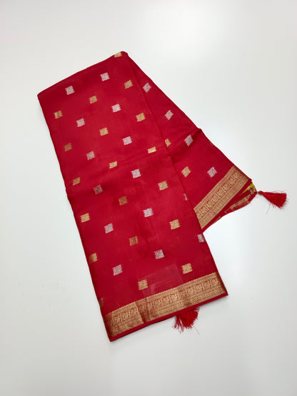 FANCY SEMI KSIC CREPE SAREE