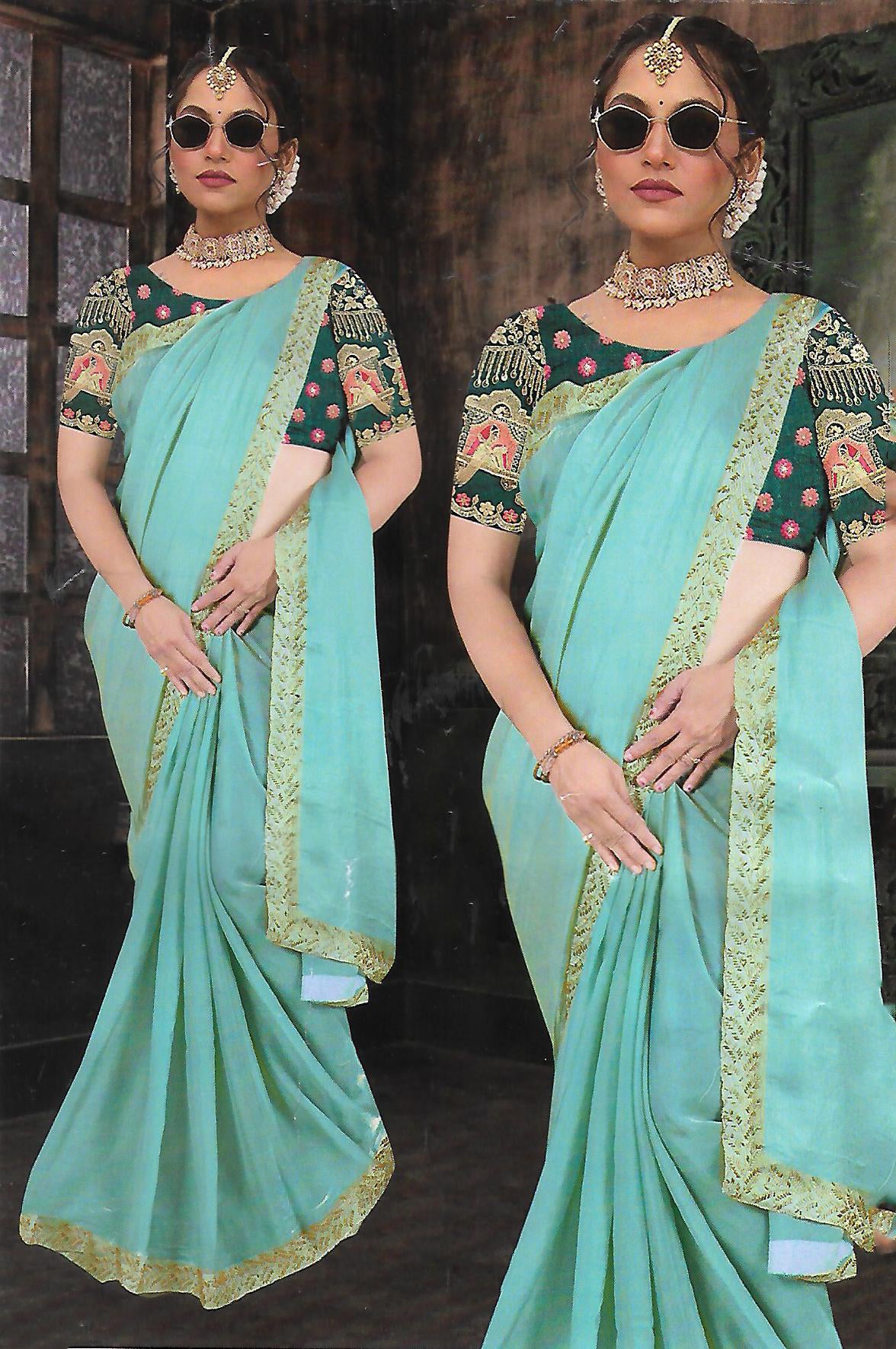 FANCY ORGANZA WORK SAREE