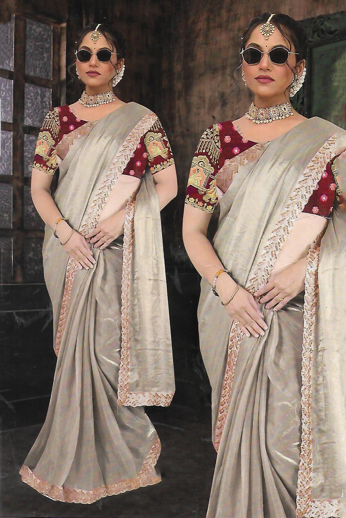 FANCY ORGANZA WORK SAREE