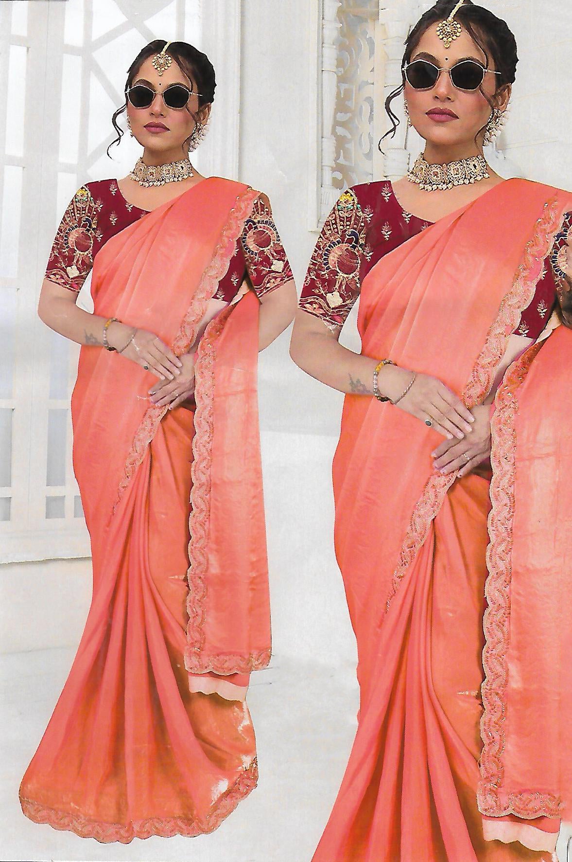 FANCY ORGANZA WORK SAREE