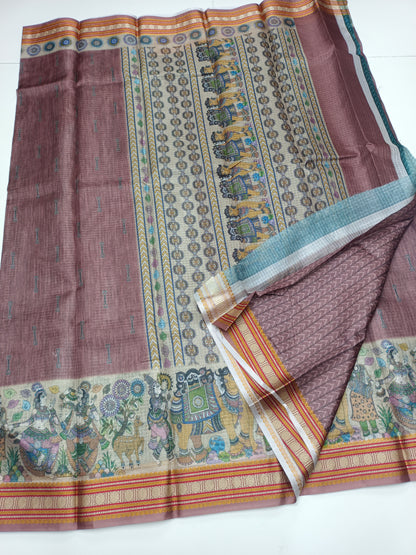 FANCY LINEN SAREE