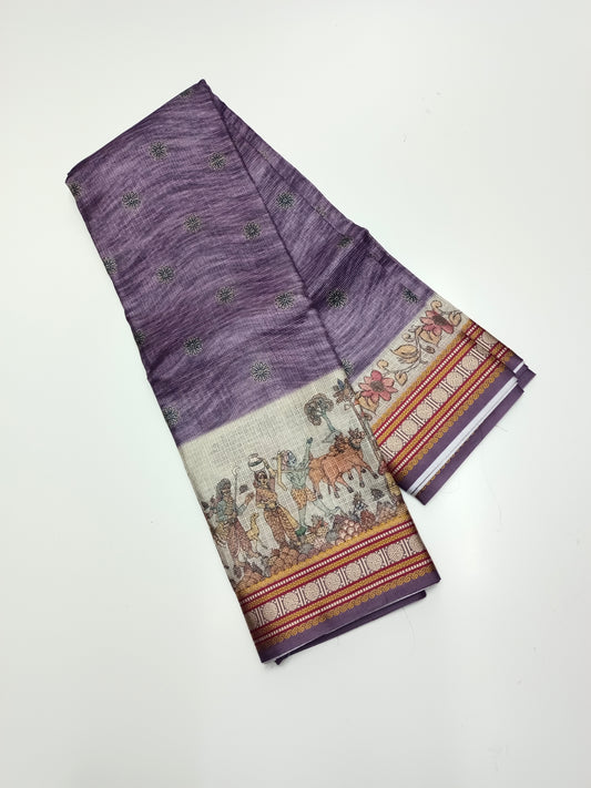 FANCY LINEN SAREE