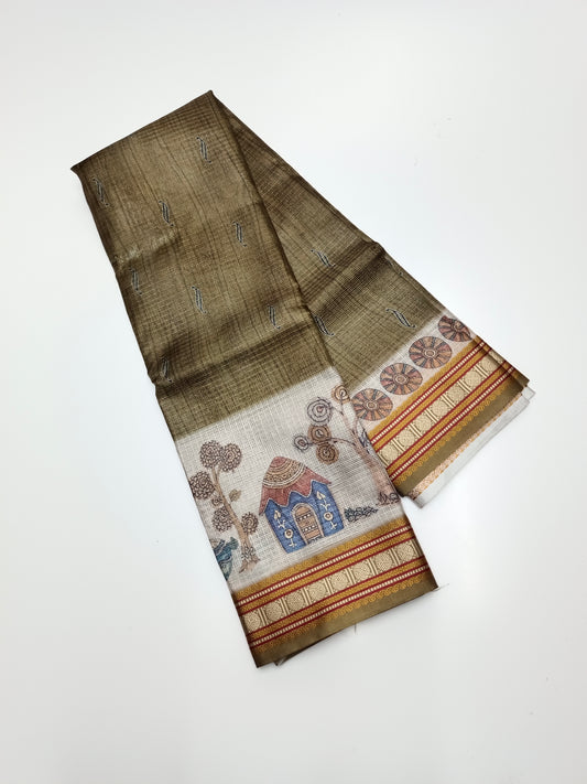 FANCY LINEN SAREE
