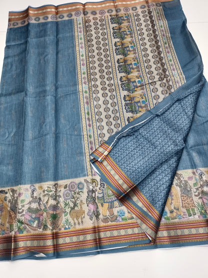 FANCY LINEN SAREE