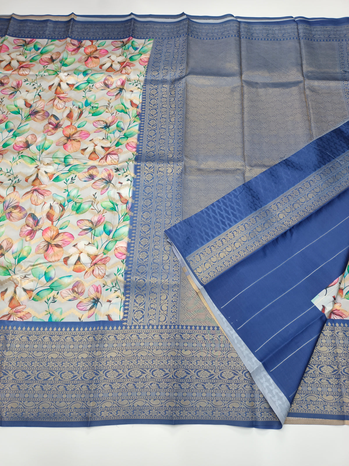 FANCY PRINTED RAW SILK SAREE
