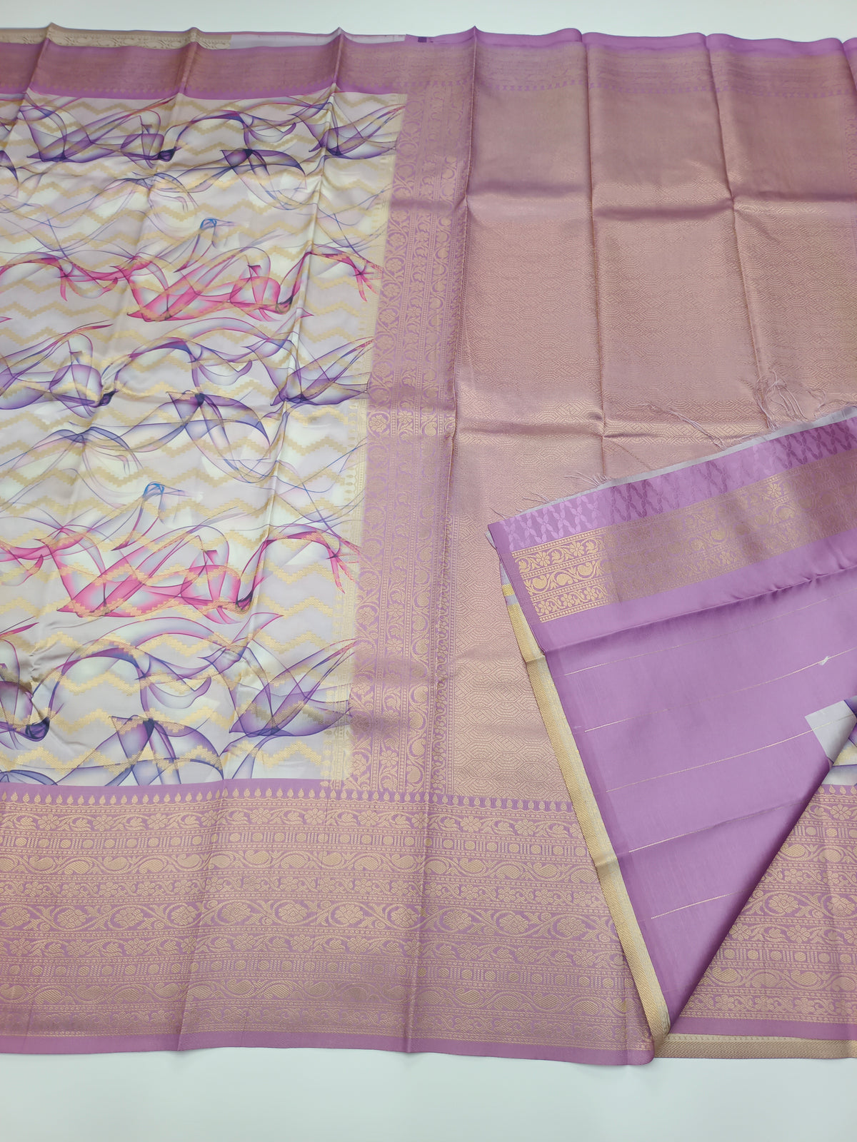 FANCY PRINTED RAW SILK SAREE