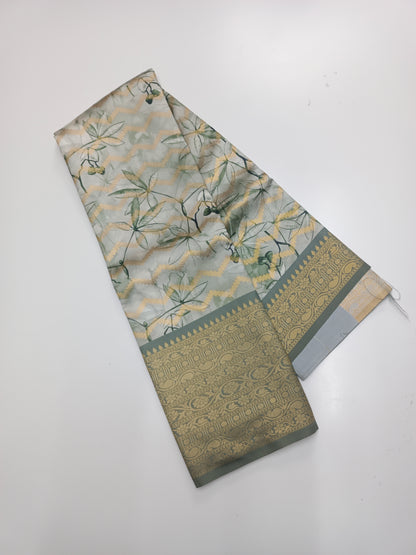 FANCY PRINTED RAW SILK SAREE