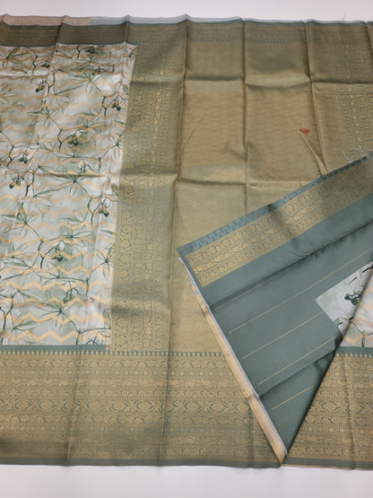 FANCY PRINTED RAW SILK SAREE