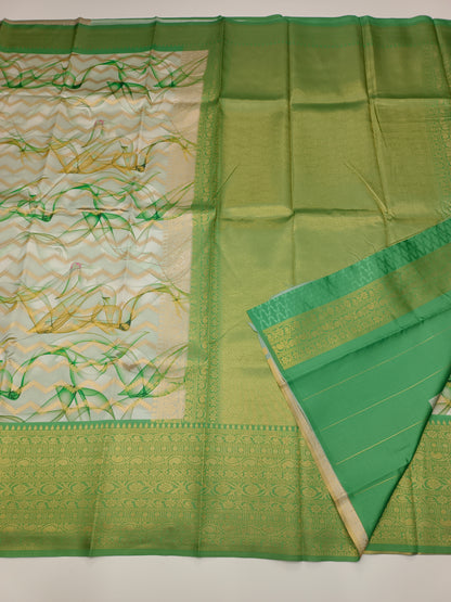 FANCY PRINTED RAW SILK SAREE