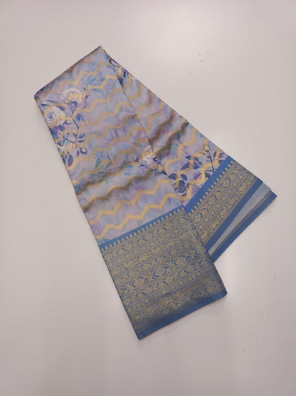 FANCY PRINTED RAW SILK SAREE