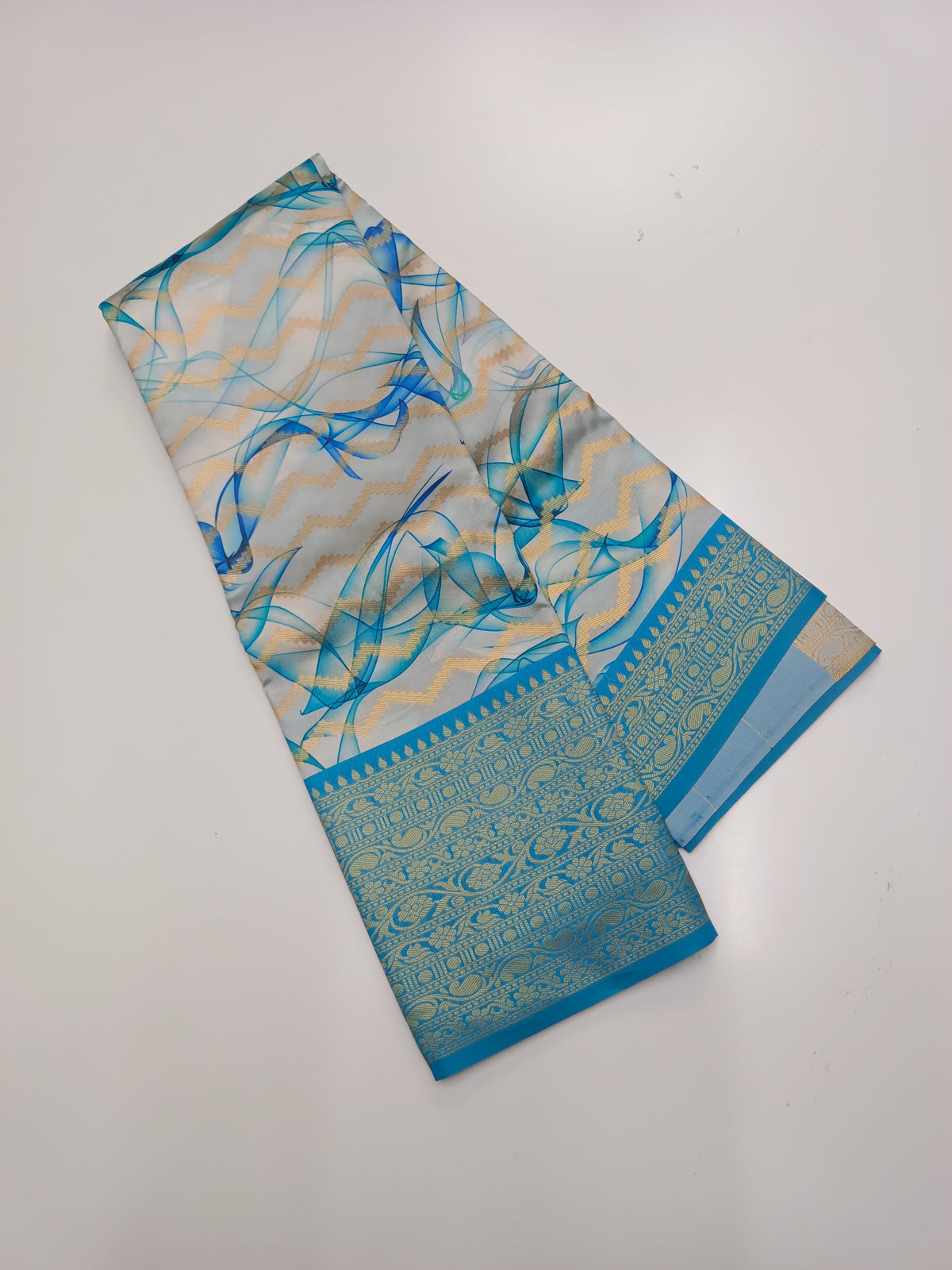 FANCY PRINTED RAW SILK SAREE