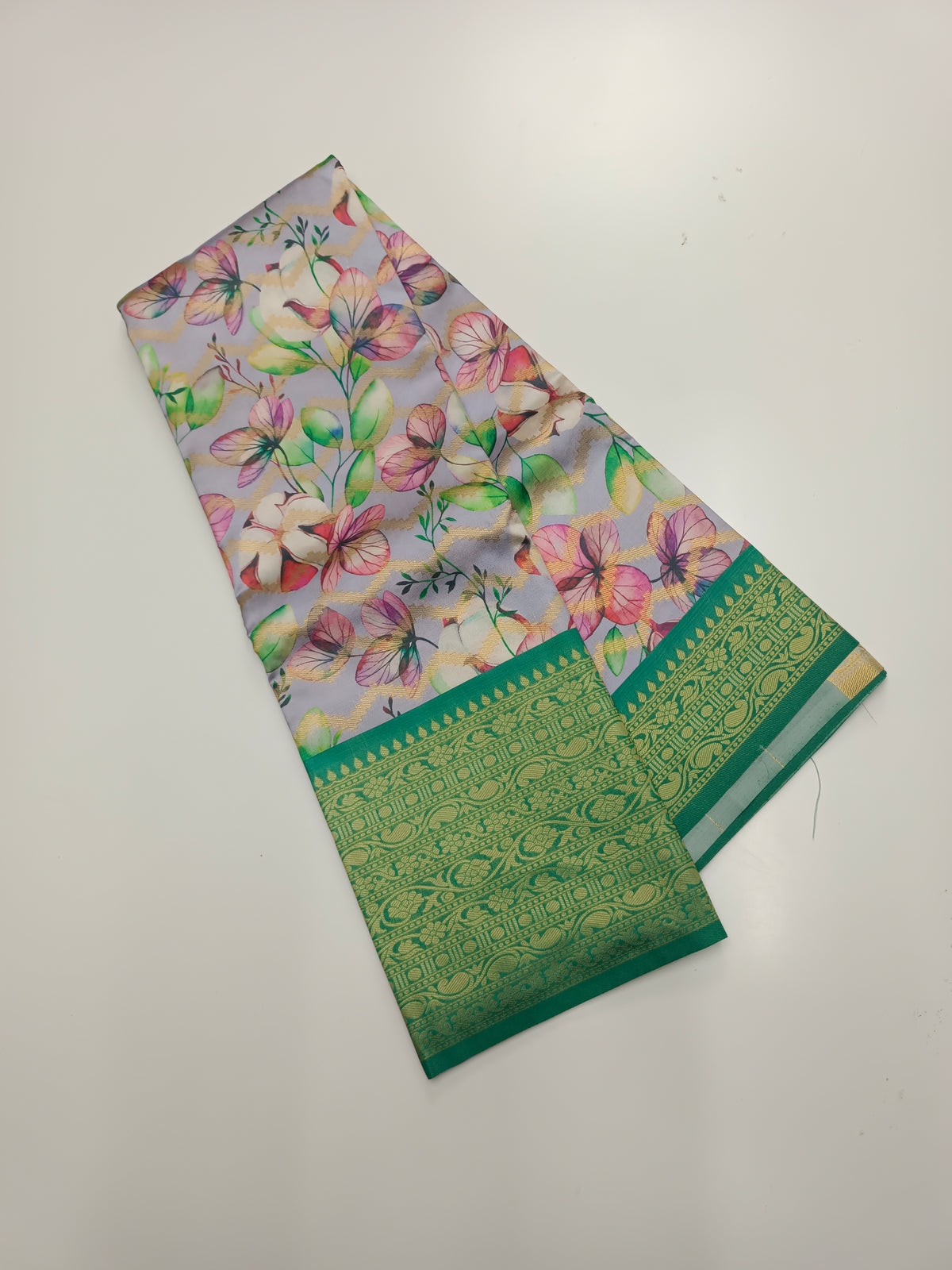 FANCY PRINTED RAW SILK SAREE